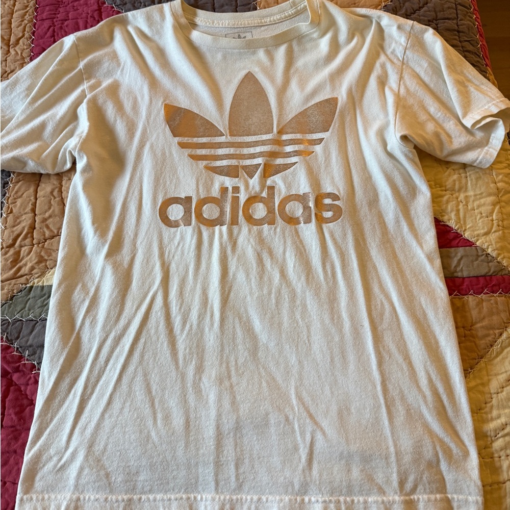 Adidas Rose Gold Foil T-Shirt size medium